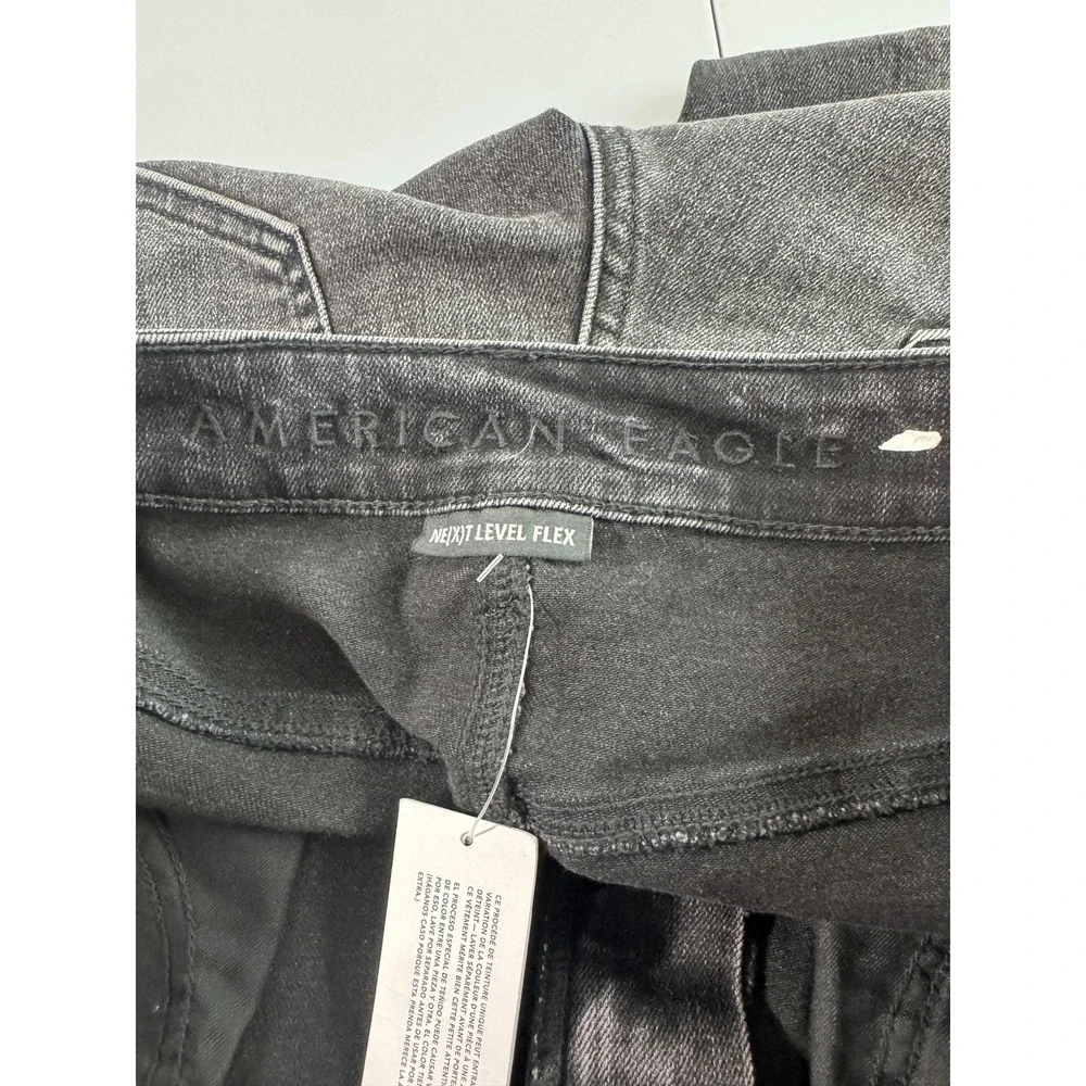 American Eagle Slim Jeans Mens 32x36 Black NEW Distressed Ne(x)t Level Flex 3002